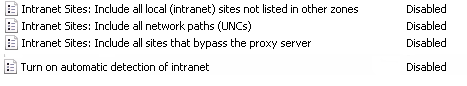 Disabled Intranet GPOs