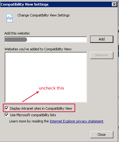 Compatibility View Settings