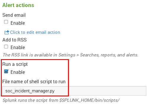 i-SOC saved search action