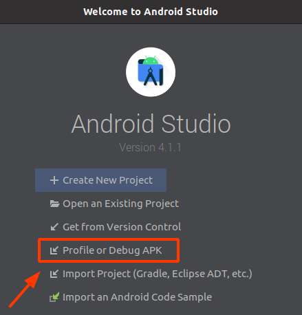 Android Studio - profile or debug APK